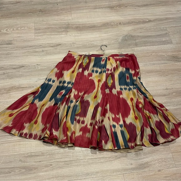 LRL Ralph Lauren IKAT Maasai SILK Skirt Women’s Plus SIZE 18 Abstract Skirt - Picture 3 of 11